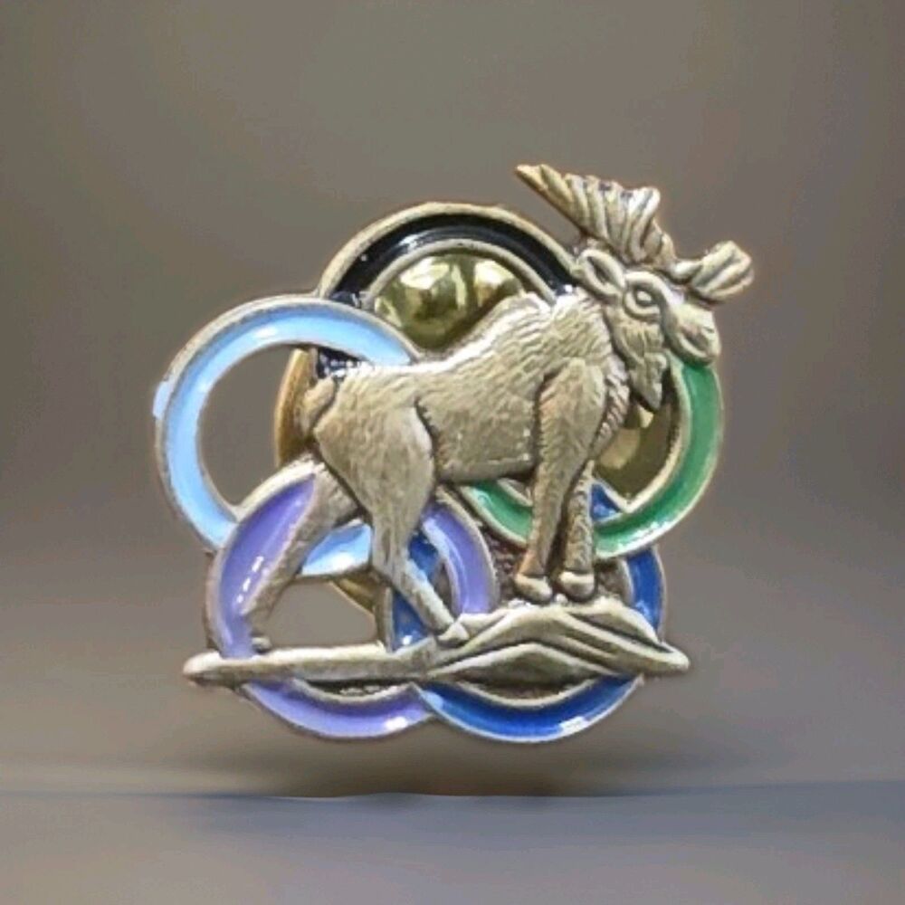 Moose Olympic Rings Vintage Lapel Pin